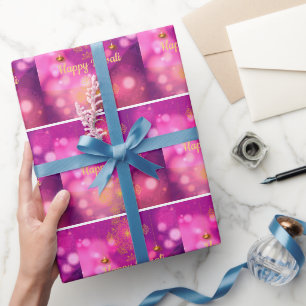 Diwali Lila Gold Mandala Lamps Geschenkpapier