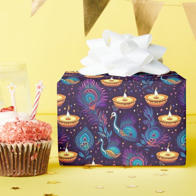 Diwali Midnight Serenity Geschenkpapier (Geburtstagsparty)