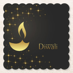 Diwali mit Diya Untersetzer