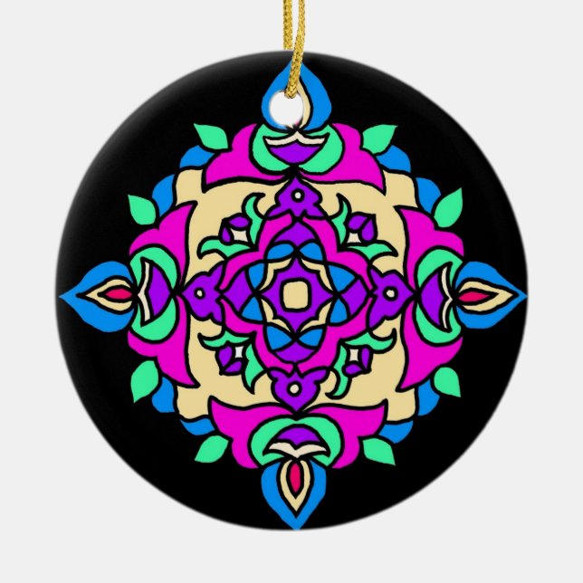 Diwali Ornament mit Rangoli Muster (Vorne)