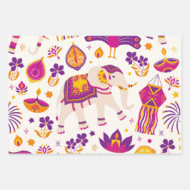 Diwali Packpapier Geschenkpapier Set