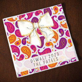 Diwali Paisley White Bow Napkin Serviette