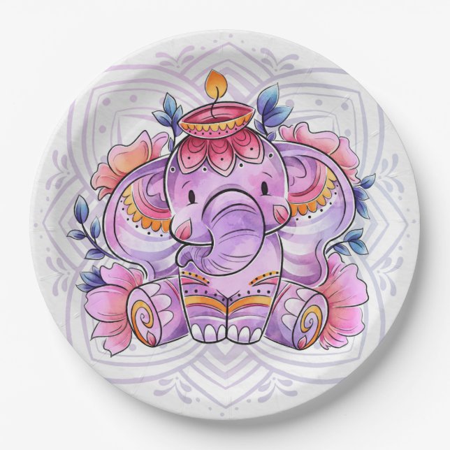 Diwali Papierplatte Pappteller (Vorderseite)