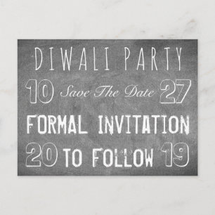 Diwali Party-Save the Date Tafel Ankündigungspostkarte