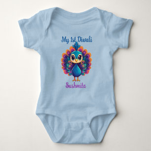 Diwali Peacock Debut Baby Strampler