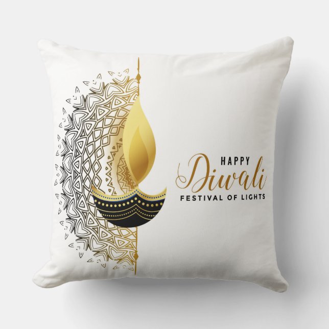 Diwali Throw Pillow Kissen (Vorderseite)