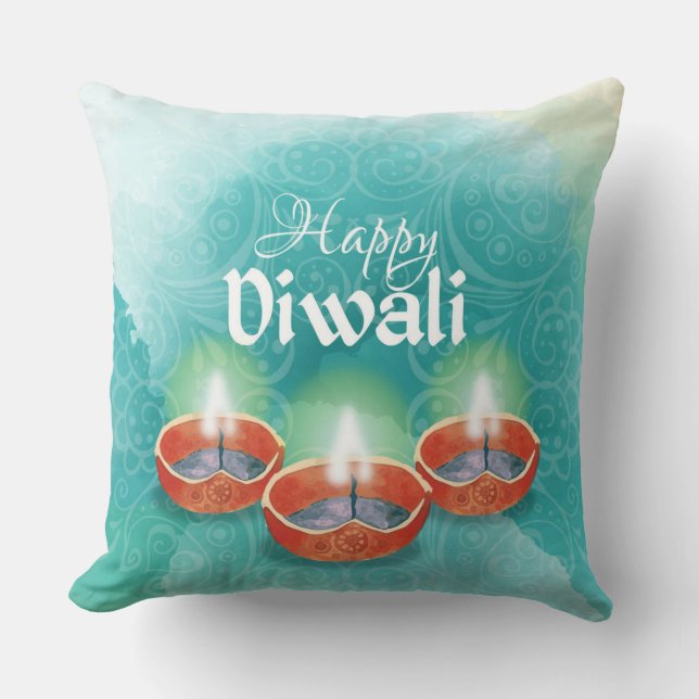 Diwali Throw Pillow Kissen (Vorderseite)