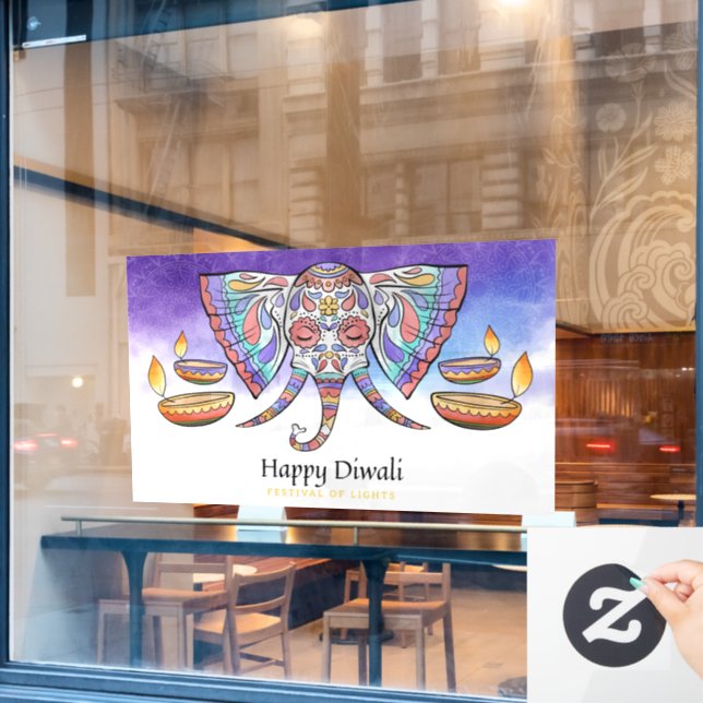 Diwali Window Clying Fensteraufkleber (Café-Fenster)