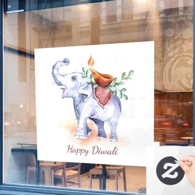 Diwali Window Clying Fensteraufkleber (Café-Fenster)