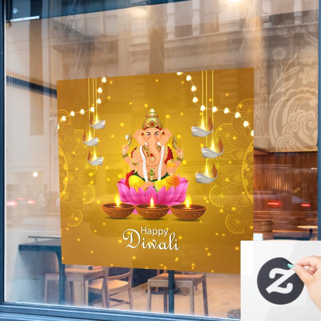 Diwali Window Clying Fensteraufkleber (Café-Fenster)