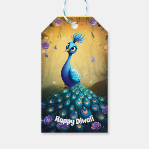🦚 Diwali Wonder: Die verzauberte Pfauenpostkarte Geschenkanhänger