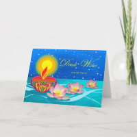 Diwali wünscht mir, Diya Lamp und Lotus