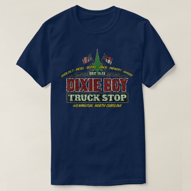 Dixie Boy Truck Stopp Vintag T-Shirt (Design vorne)