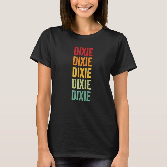 Dixie County Florida Rainbow Text T-Shirt (Vorderseite)