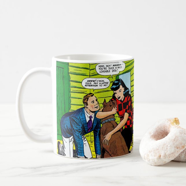 Dixie Dugan Lovable Dog Vintage Comicen Kaffeepaus Kaffeetasse (Mit Donut)