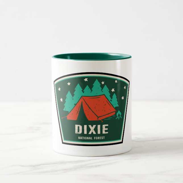 Dixie National Forest Camping Zweifarbige Tasse (Mittel)