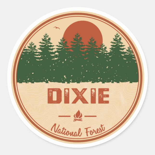 Dixie National Forest Runder Aufkleber (Vorderseite)