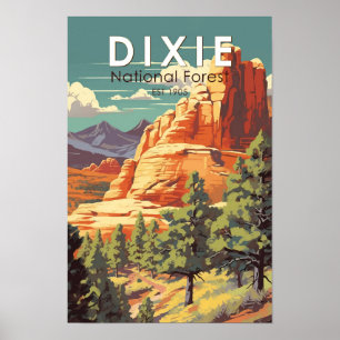 Dixie National Forest Utah Reise Kunst Vintage Poster