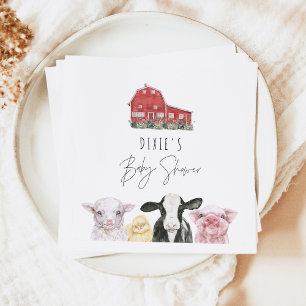DIXIE Niedliches Land Red Barn Baby Tiere Serviette