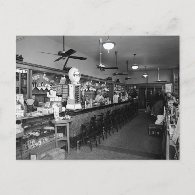 Dixie Soda Fountain, 20er Postkarte (Vorderseite)
