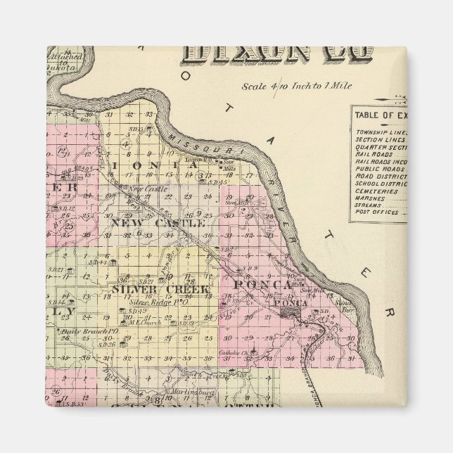 Dixon Landkreis, Nebraska Magnet (Vorne)