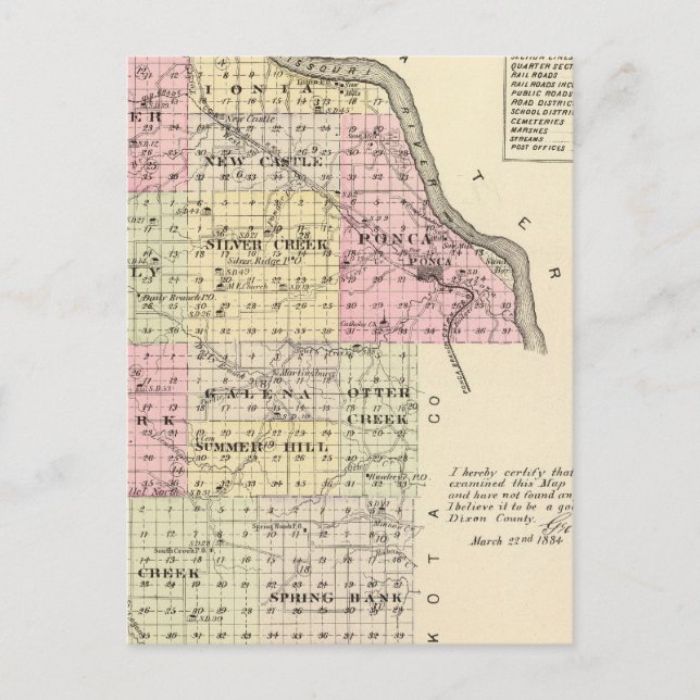 Dixon Landkreis, Nebraska Postkarte (Vorderseite)