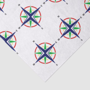 DIY 5 Color Nautic Compass Rose Seidenpapier