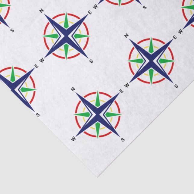 DIY 5 Color Nautic Compass Rose Seidenpapier (Detail)