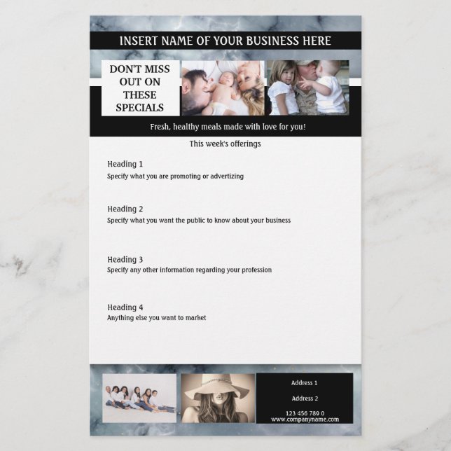 DIY 6 Foto von Business Marketing Promotion Marble Flyer (Vorne)