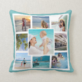 DIY 9 Favorite Family Fotos Custom Throw Pillow Kissen