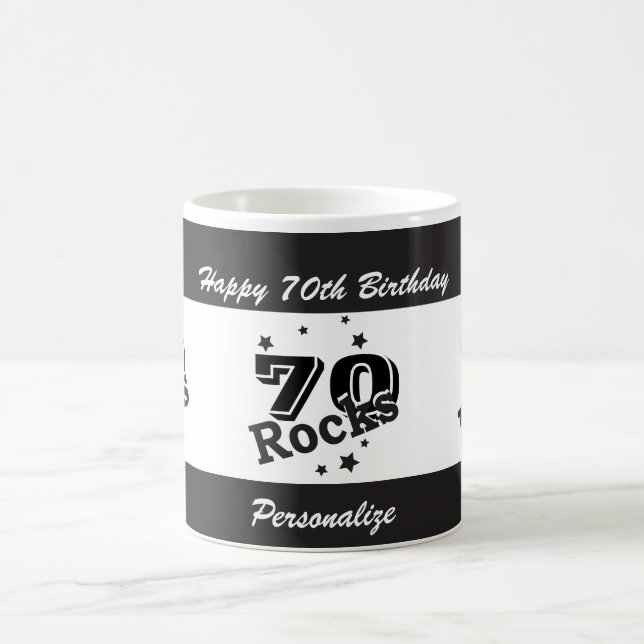 DIY Age and Name Birthday Rocks Tasse (Mittel)