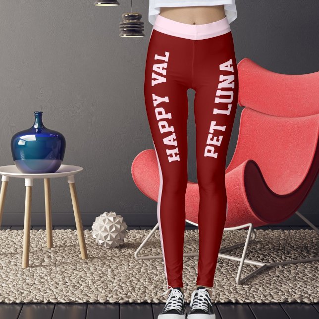 DIY Animal Pet Lovers Happy Valentine's Day Red Leggings (Von Creator hochgeladen)