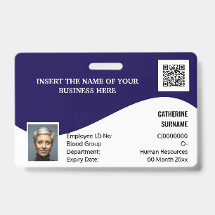 DIY Ausweis navy weiß modernes Foto Logovorlage