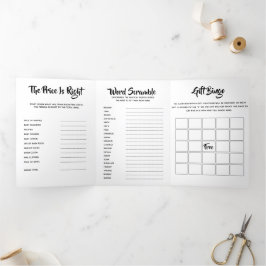 DIY-Babyspiele oder Geburtstagsspiel | gestalten Dreifach Gefaltete Einladung