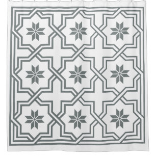 DIY Background Charcoal Byzantine Quatrefoil NL Duschvorhang