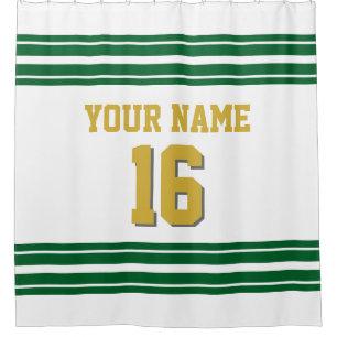 DIY Background Forest Green Stripe Sports Jersey Duschvorhang