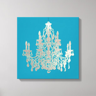 DIY Background/Imitats Silver Chandelier Leinwanddruck