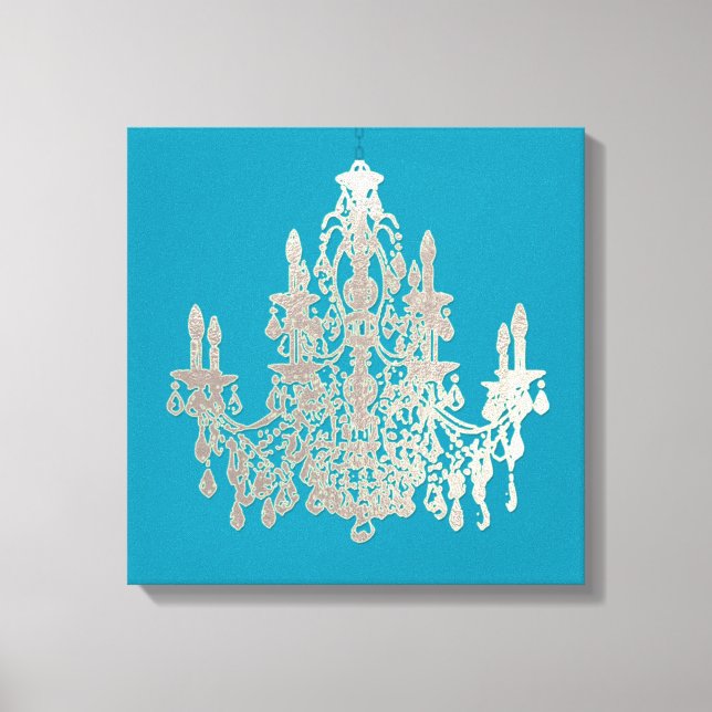 DIY Background/Imitats Silver Chandelier Leinwanddruck (Vorderseite)