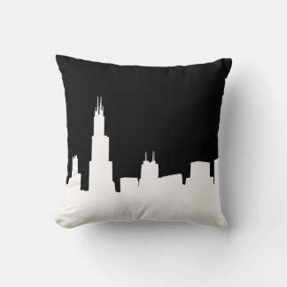 DIY BG Chicago Skyline Silhouette Black Kissen