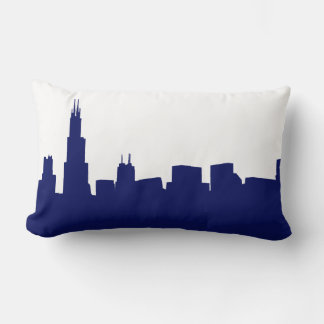 DIY BG Chicago Skyline Silhouette Blue Lendenkissen