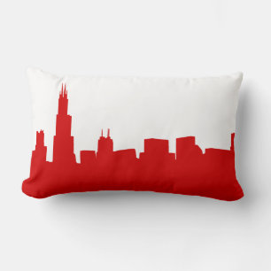 DIY BG Chicago Skyline Silhouette Red Lendenkissen