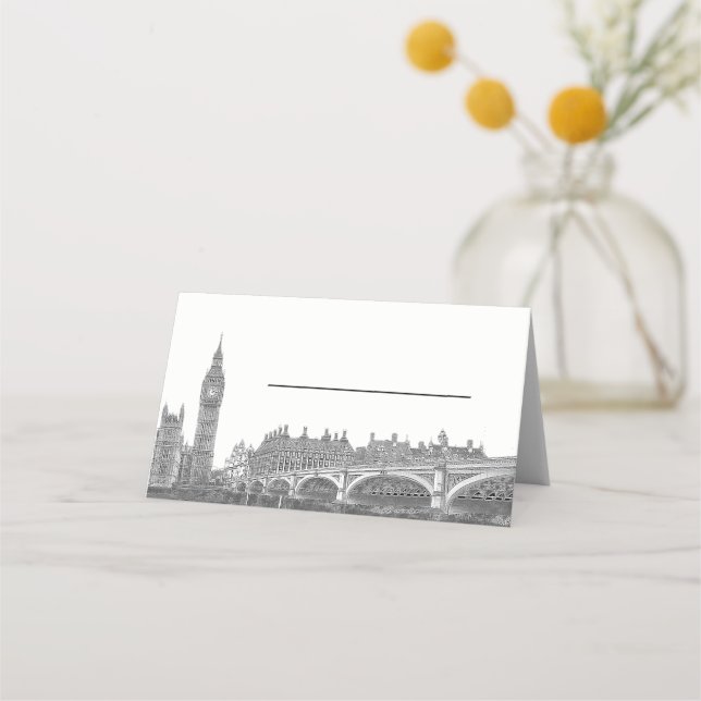 DIY BG London Skyline Escortkarten Platzkarte (Vorderseite)
