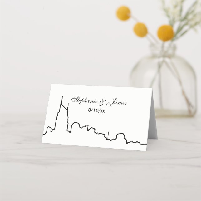 DIY BG Nashville Skyline Kontur Escort Cards Platzkarte (Vorderseite)
