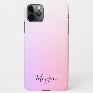 DIY Black Script Name, Pink & Lavender Ombre iPhone 11Pro Max Hülle