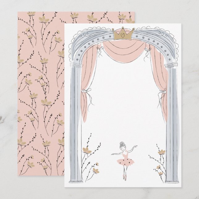 DIY Blank Ballet Party Einladung (Vorne/Hinten)