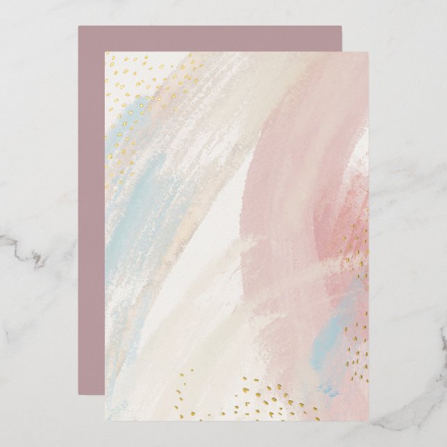 DIY Blank Watercolor & Gold Foil Party Einladung (Vorderseite/Rückseite)