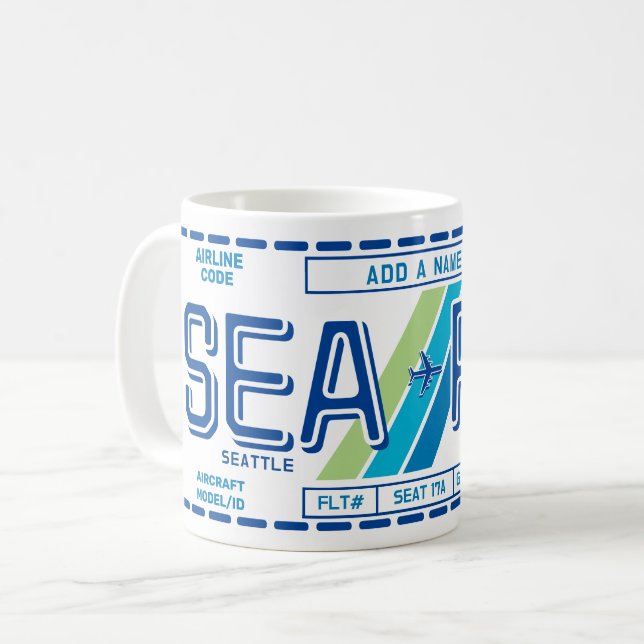 DIY-Bordkartentasse: Perfektes Reisegeschenk Kaffeetasse (Vorderseite Links)