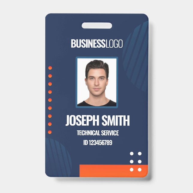 DIY Business Custom Modern Employee Foto ID Abzeic Ausweis (Vorderseite)