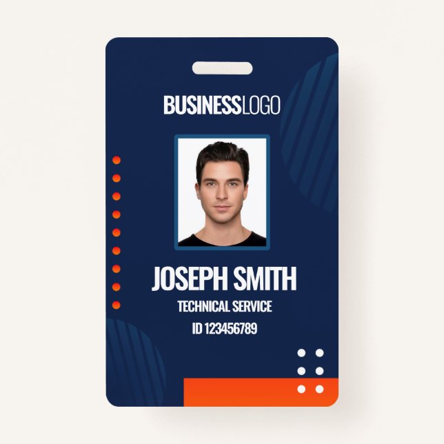 DIY Business Custom Modern Employee Foto ID Abzeic Ausweis (Vorderseite)
