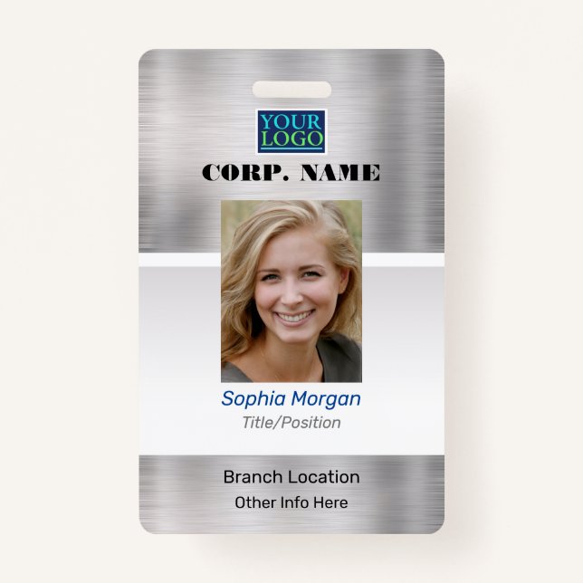 DIY Business, Foto Name Logo & All Info, Silver Ausweis (Vorderseite)